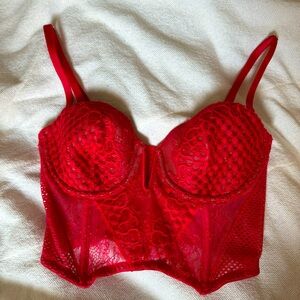 Victoria’s Secret Red Lace Bustier Top/Bra